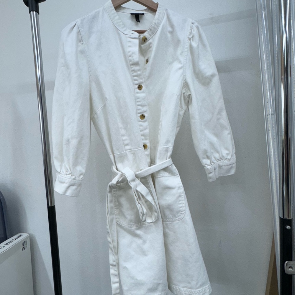 Who What Wear White Button-Down Dress